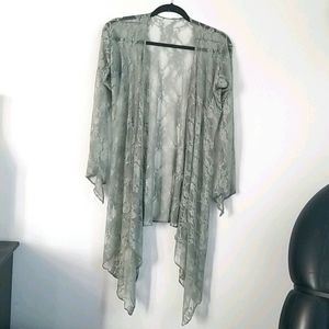 Grey boho gypsy lace kimono